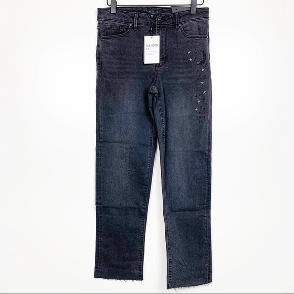 SANCTUARY DENIM Womens Black Embellished Ankle Jeans